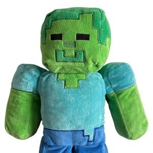 Minecraft Plush Zombie Pillow Toy Blue & Green Soft Stuffed Figure Collectors It